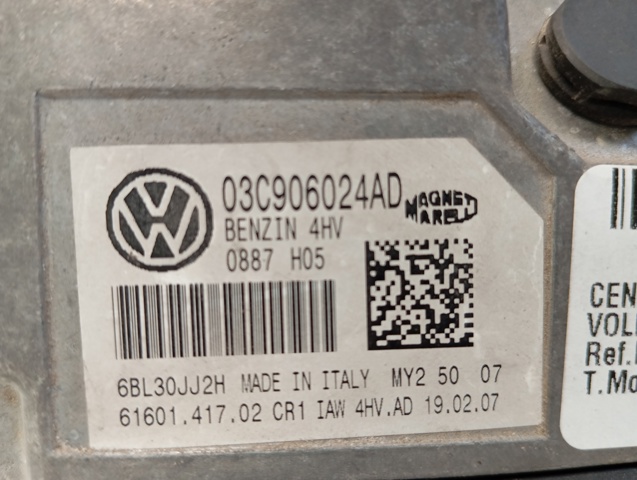 Módulo de direção (Centralina eletrônica) de motor 03C906024AD VAG