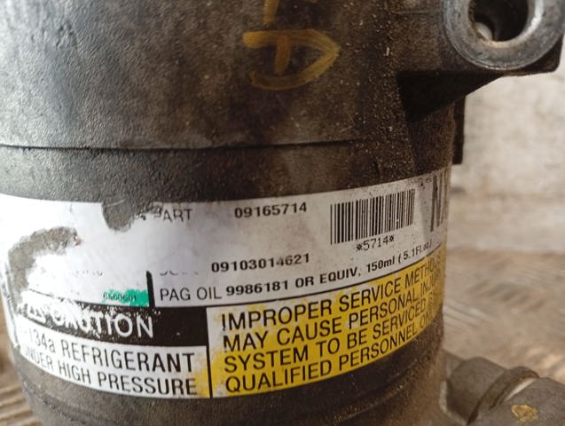 Compressor de aparelho de ar condicionado 09165714 OPEL