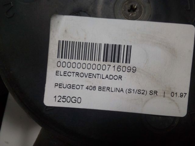 Ventilador elétrico de esfriamento montado (motor + roda de aletas) 1250G0 PEUGEOT