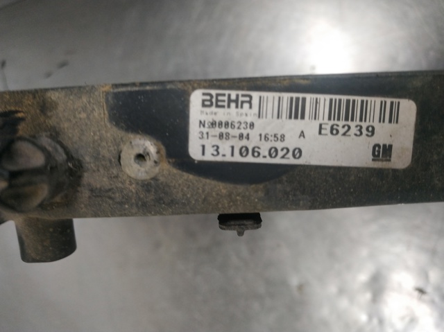 Radiador de aparelho de ar condicionado 13106020 OPEL