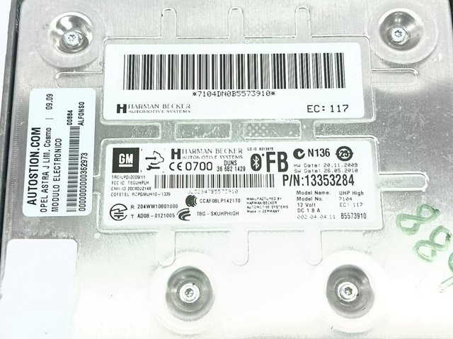 Unidade de controlo Bluetooth 13353284 OPEL