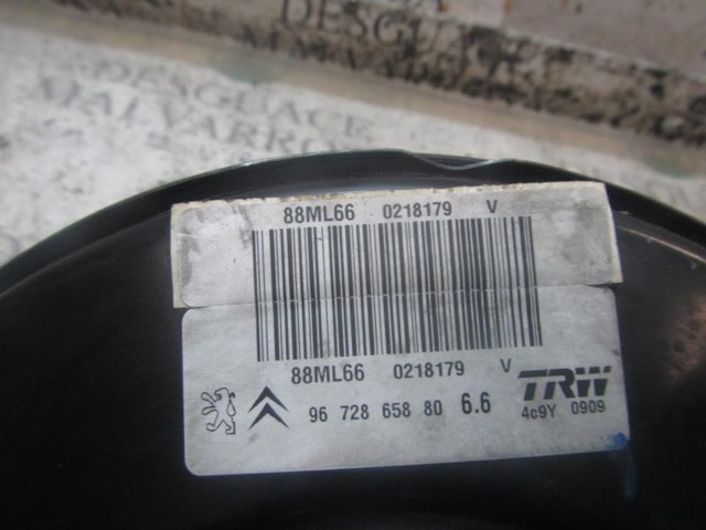Reforçador dos freios a vácuo 1606859680 PEUGEOT