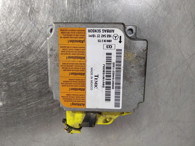 Módulo processador de controlo da bolsa de ar (Centralina eletrônica AIRBAG) 163542221880 MERCEDES