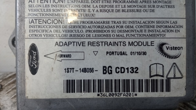 Módulo processador de controlo da bolsa de ar (Centralina eletrônica AIRBAG) 1S7T14B056BG FORD