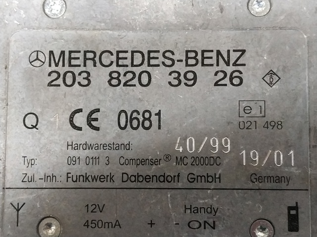 Unidade de controlo de telefone 2038203926 MERCEDES