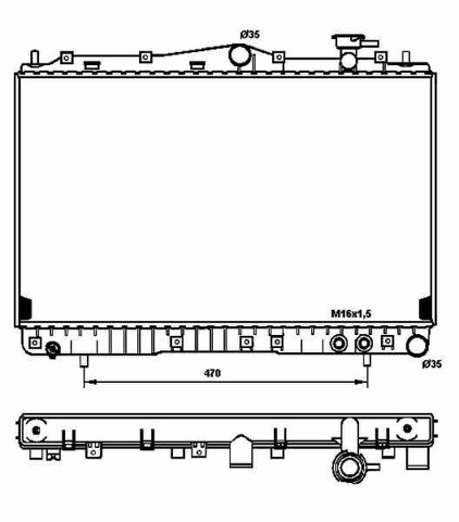 Radiador de esfriamento de motor para Hyundai Sonata Y-3