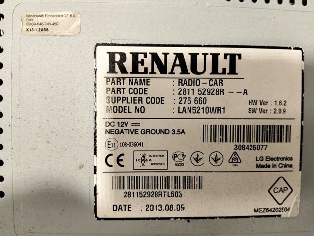 Mostrador multifuncional 281152928R RENAULT