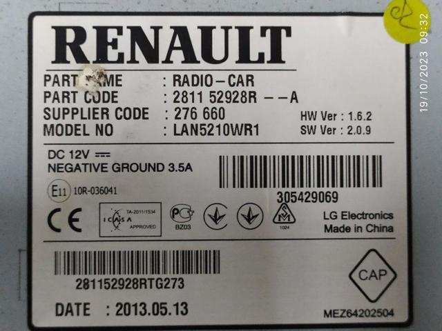 Mostrador multifuncional 281152928R RENAULT