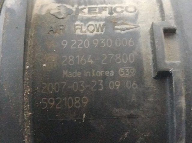Sensor de fluxo (consumo) de ar, medidor de consumo M.A.F. - (Mass Airflow) 2816427800 HYUNDAI