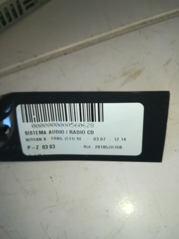Aparelhagem de som (rádio AM/FM) 28185JH10B NISSAN