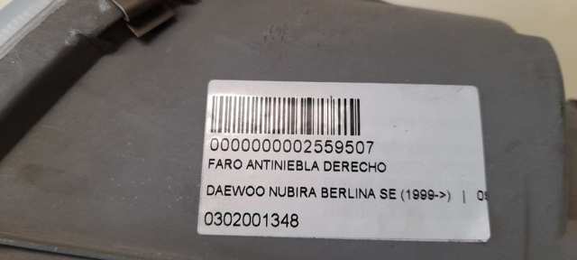 Luzes de nevoeiro direitas 302001348 GM