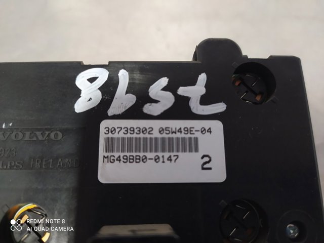 Comutador das luzes no "painel de instrumentos" 30739302 VOLVO