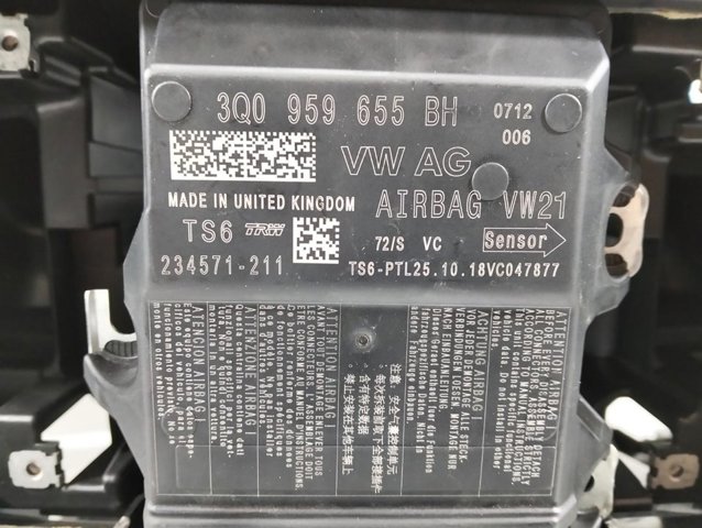 Módulo processador de controlo da bolsa de ar (Centralina eletrônica AIRBAG) 3Q0959655BH VAG