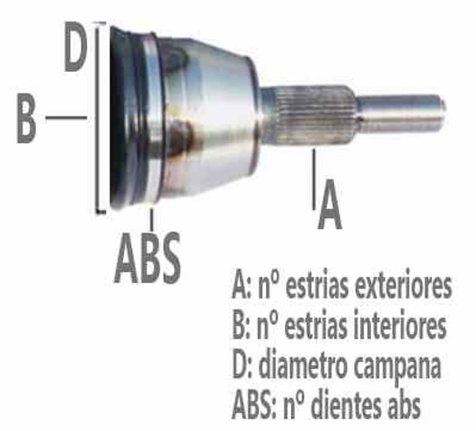 Junta homocinética externa dianteira 4950729A00 HYUNDAI