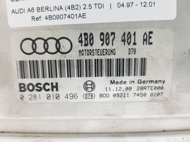Módulo de direção (Centralina eletrônica) de motor 4B0907401AE VAG