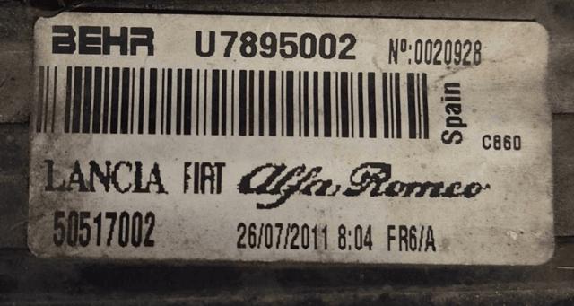 Radiador de esfriamento de motor 50514472 FIAT
