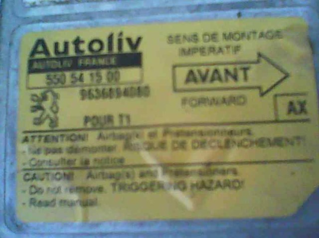 Módulo processador de controlo da bolsa de ar (Centralina eletrônica AIRBAG) 550541500 PEUGEOT