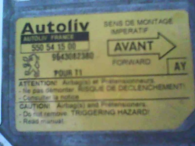 Módulo processador de controlo da bolsa de ar (Centralina eletrônica AIRBAG) 550541500 PEUGEOT