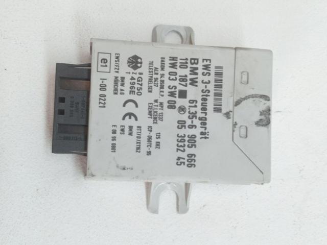 Módulo de direção (Centralina eletrônica) de imobilizador 61356905666 BMW