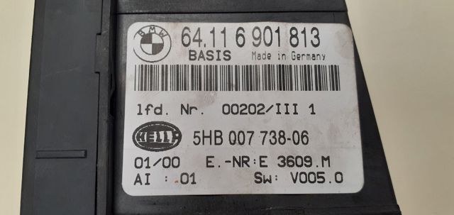 Unidade de controlo dos modos de aquecimento/condicionamento 64116901813 BMW