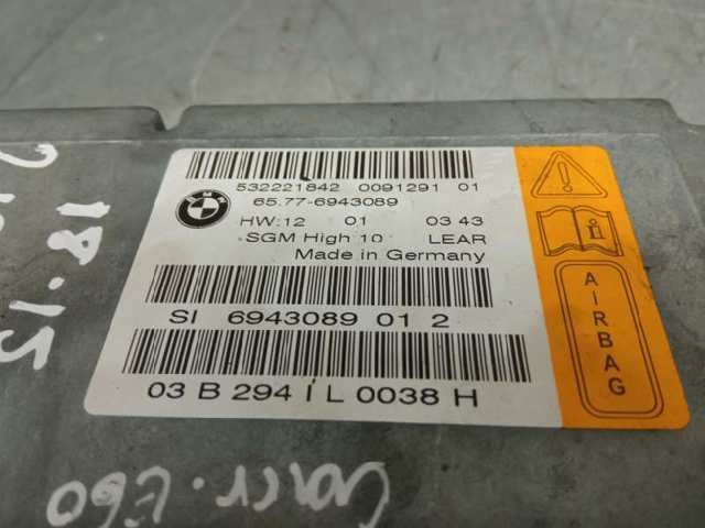 Módulo processador de controlo da bolsa de ar (Centralina eletrônica AIRBAG) 65776943089 BMW