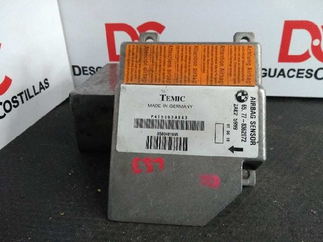 Módulo processador de controlo da bolsa de ar (Centralina eletrônica AIRBAG) 65778362072 BMW