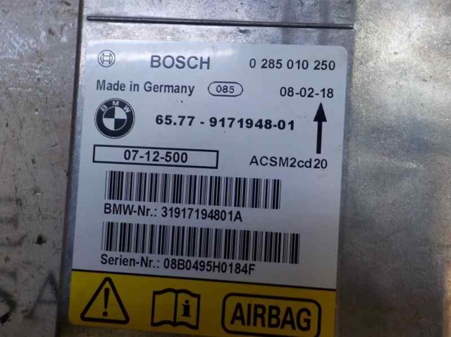 Módulo processador de controlo da bolsa de ar (Centralina eletrônica AIRBAG) 65779240083 BMW
