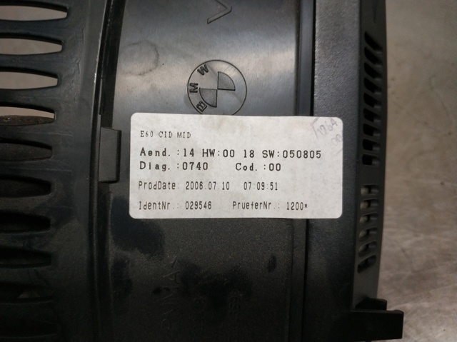 Mostrador multifuncional 65826989395 BMW