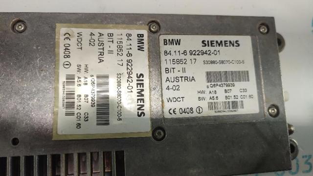 Unidade de controlo de telefone 6922942 BMW