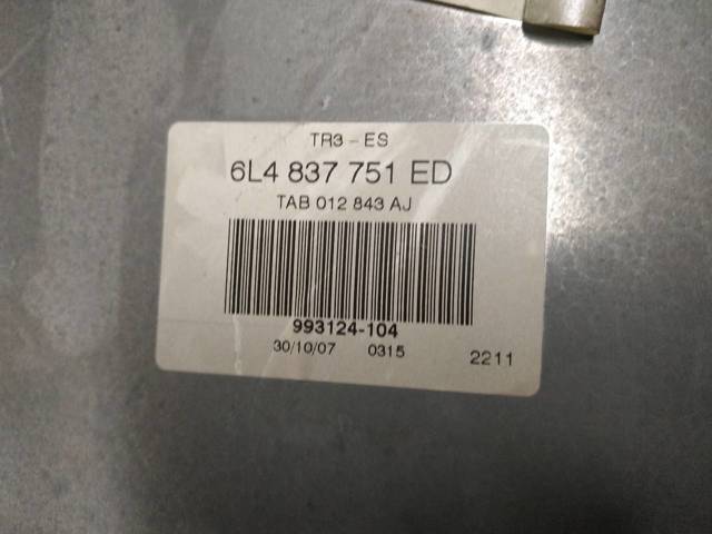 Mecanismo de acionamento de vidro da porta dianteira esquerda 6L4837751ED VAG