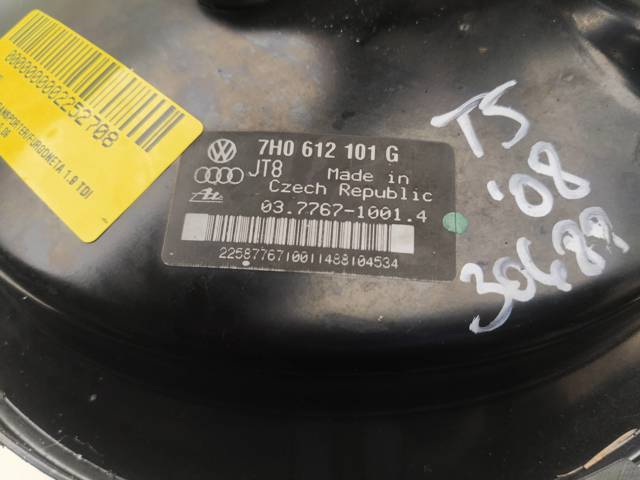 Reforçador dos freios a vácuo 7H0612101G VAG