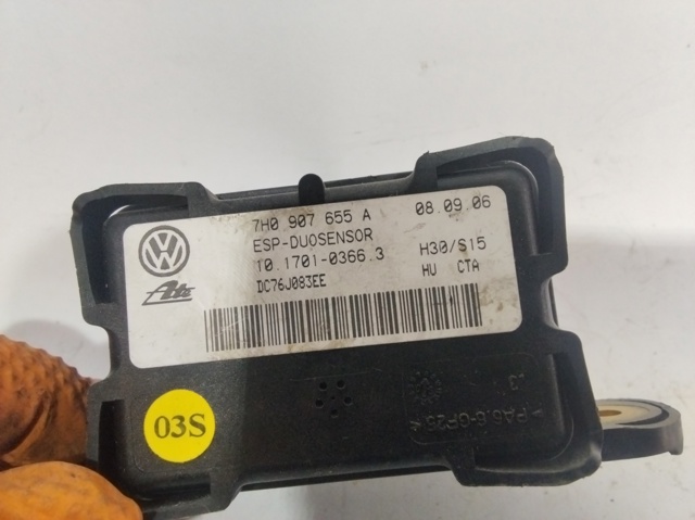 Sensor de aceleração longitudinal 7H0907655A VAG