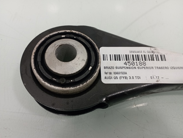 Braço oscilante transversal esquerdo de suspensão traseira 80A501529A VAG