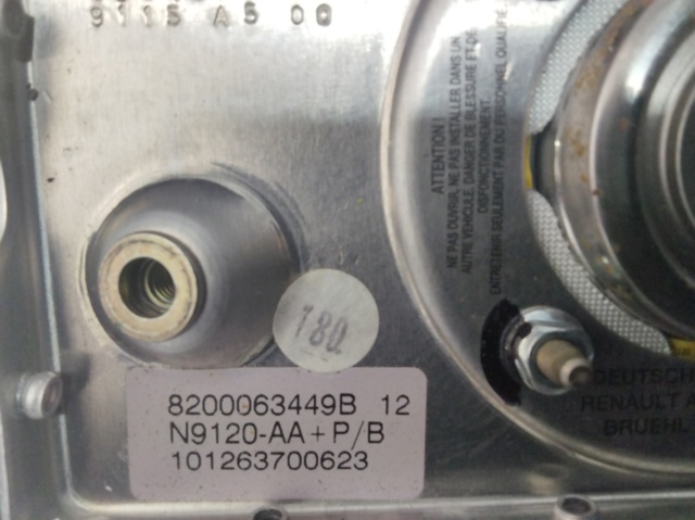 Cinto de segurança (AIRBAG) de condutor 8200063449B RENAULT