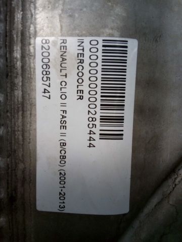 Radiador de intercooler 8200685747 RENAULT