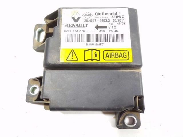 Módulo processador de controlo da bolsa de ar (Centralina eletrônica AIRBAG) 8201163278 RENAULT