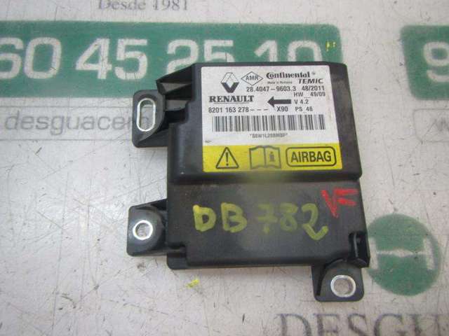 Módulo processador de controlo da bolsa de ar (Centralina eletrônica AIRBAG) 8201163278 RENAULT