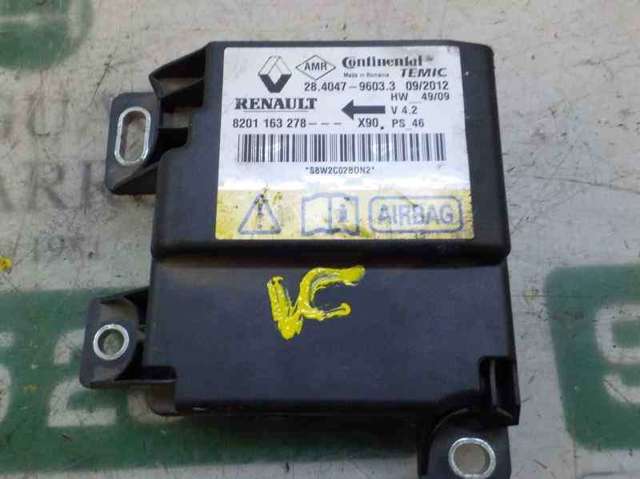 Módulo processador de controlo da bolsa de ar (Centralina eletrônica AIRBAG) 8201163278 RENAULT