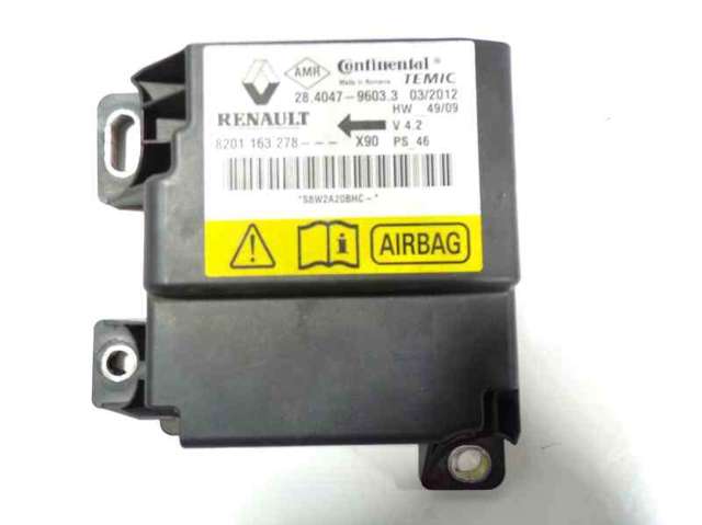Módulo processador de controlo da bolsa de ar (Centralina eletrônica AIRBAG) 8201163278 RENAULT