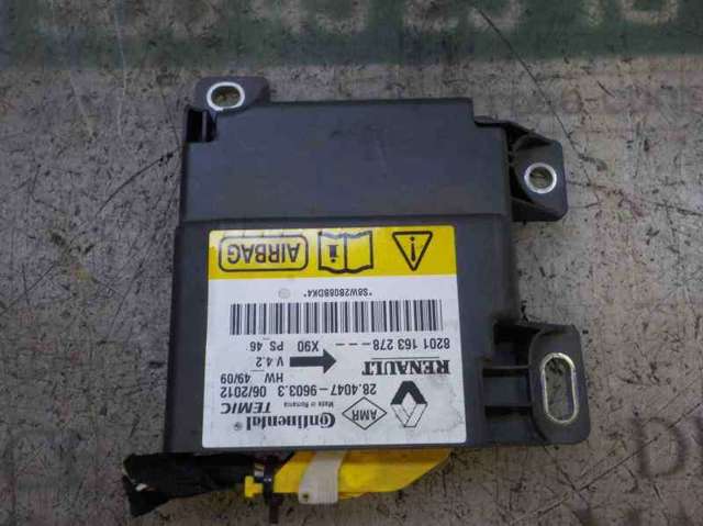 Módulo processador de controlo da bolsa de ar (Centralina eletrônica AIRBAG) 8201163278 RENAULT