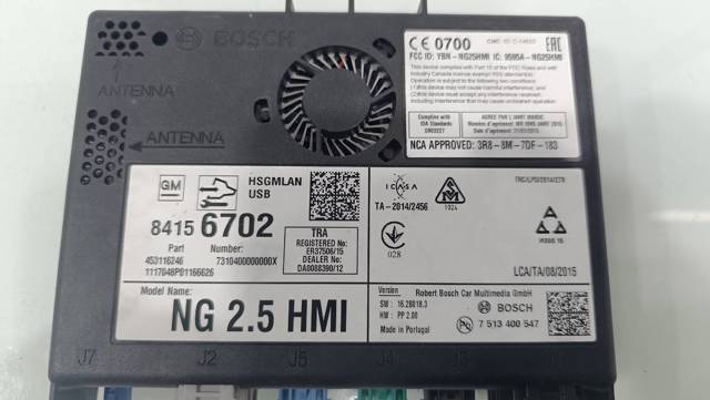 Unidade de controlo de navegação 84156702 OPEL