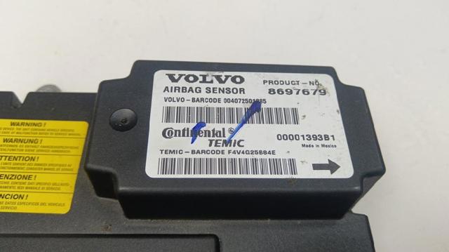 Módulo processador de controlo da bolsa de ar (Centralina eletrônica AIRBAG) 8697679 VOLVO