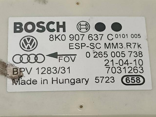 Sensor de aceleração transversal (ESP) 8K0907637C VAG