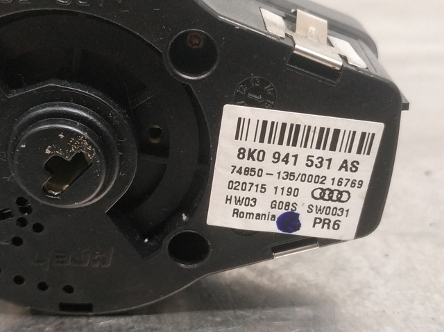 Comutador das luzes no "painel de instrumentos" 8K0941531AS VAG