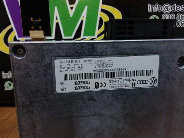 Unidade de controlo Bluetooth 8T0862335B VAG