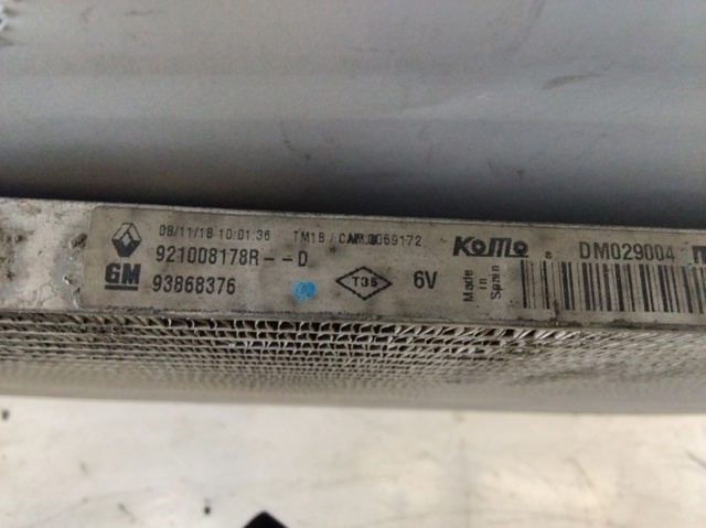 Radiador de aparelho de ar condicionado 93868376 OPEL