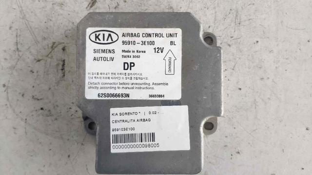 Módulo processador de controlo da bolsa de ar (Centralina eletrônica AIRBAG) 959103E100 HYUNDAI