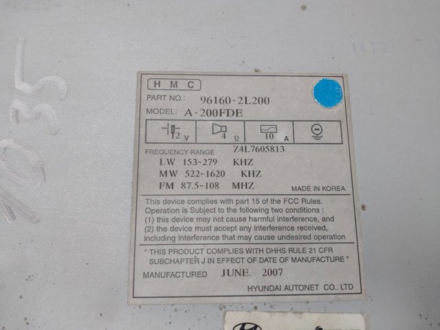 961602L200 Hyundai/Kia