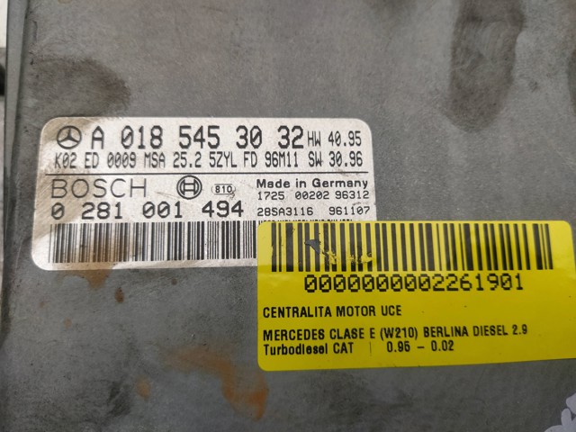 Módulo de direção (Centralina eletrônica) de motor A0185453032 MERCEDES