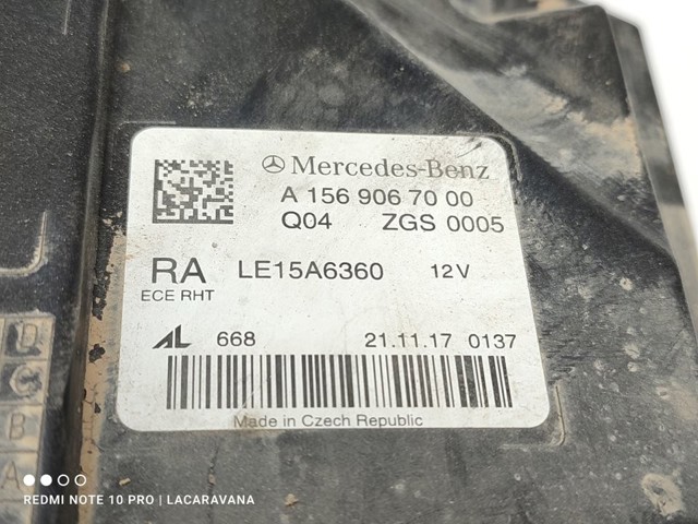 Luz direita A1569067000 MERCEDES
